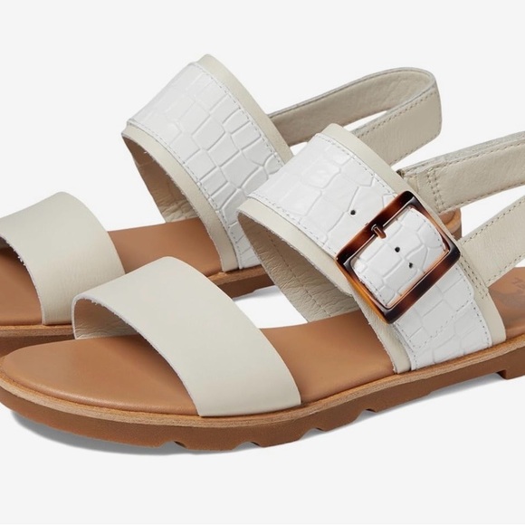 Sorel Ella III Slingback in White/Cream Leather - Picture 7 of 10